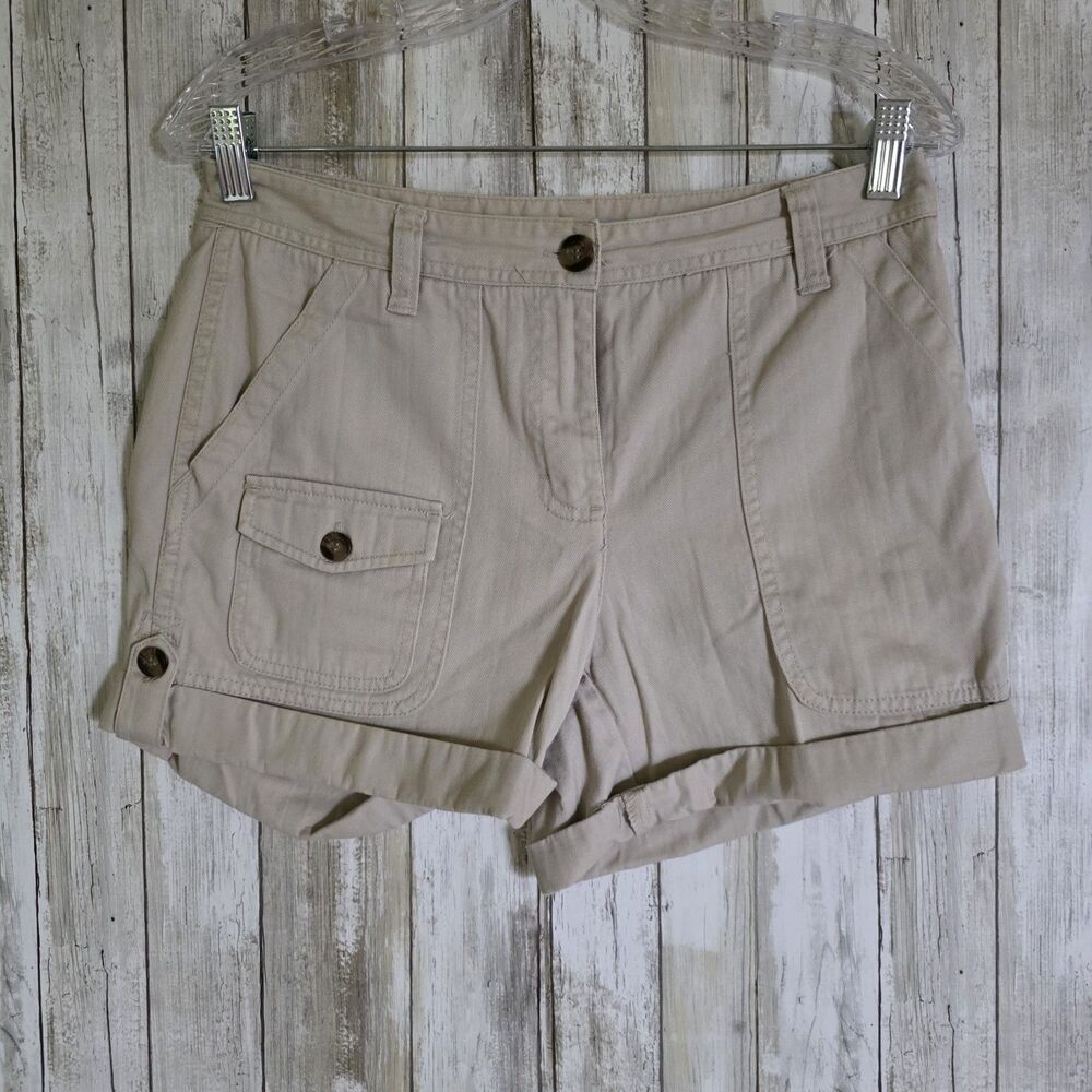Charter Club  100% Cotton Athletic Fit Cargo Shorts Beige Sz 6